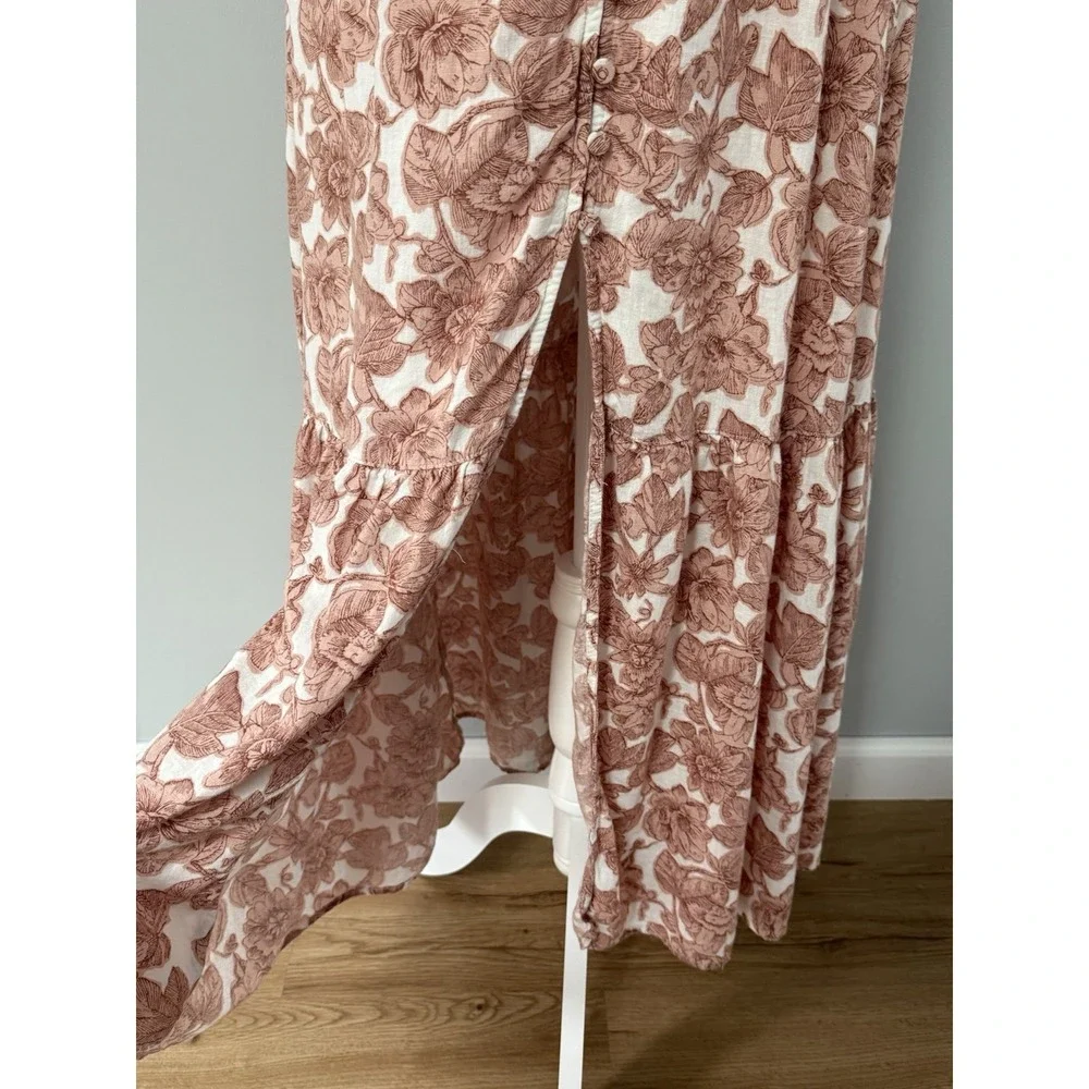 Abercrombie & Fitch Cream and Brown Floral Maxi Dress
